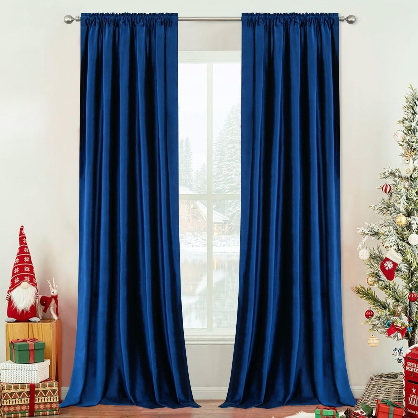 Custom-Made Solid Velvet Room Darkening Curtains