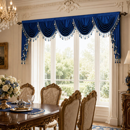 Custom-Made Solid Velvet Waterfall Valance