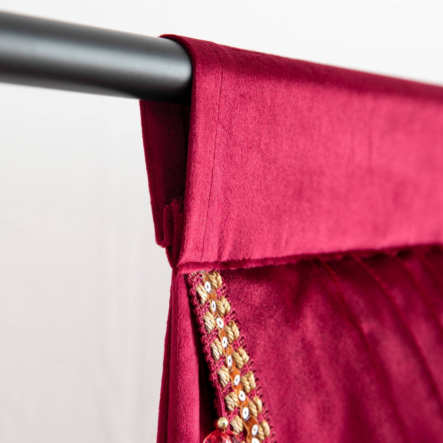 Custom-Made Solid Velvet Waterfall Valance