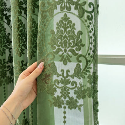 Custom-Made Vintage Jacquard Sheer Curtains