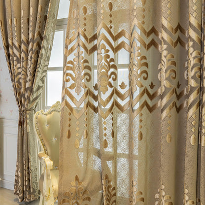 Custom-Made Jacquard Damask Sheer Curtains