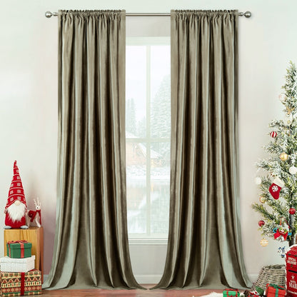 Custom-Made Solid Velvet Room Darkening Curtains