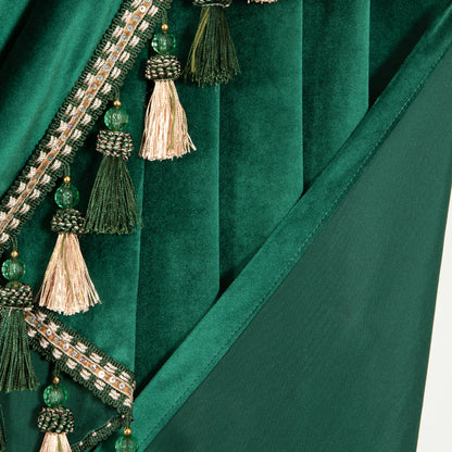 Custom-Made Solid Velvet Waterfall Valance