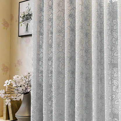 Custom-Made Country Style Floral Jacquard Sheer Curtains