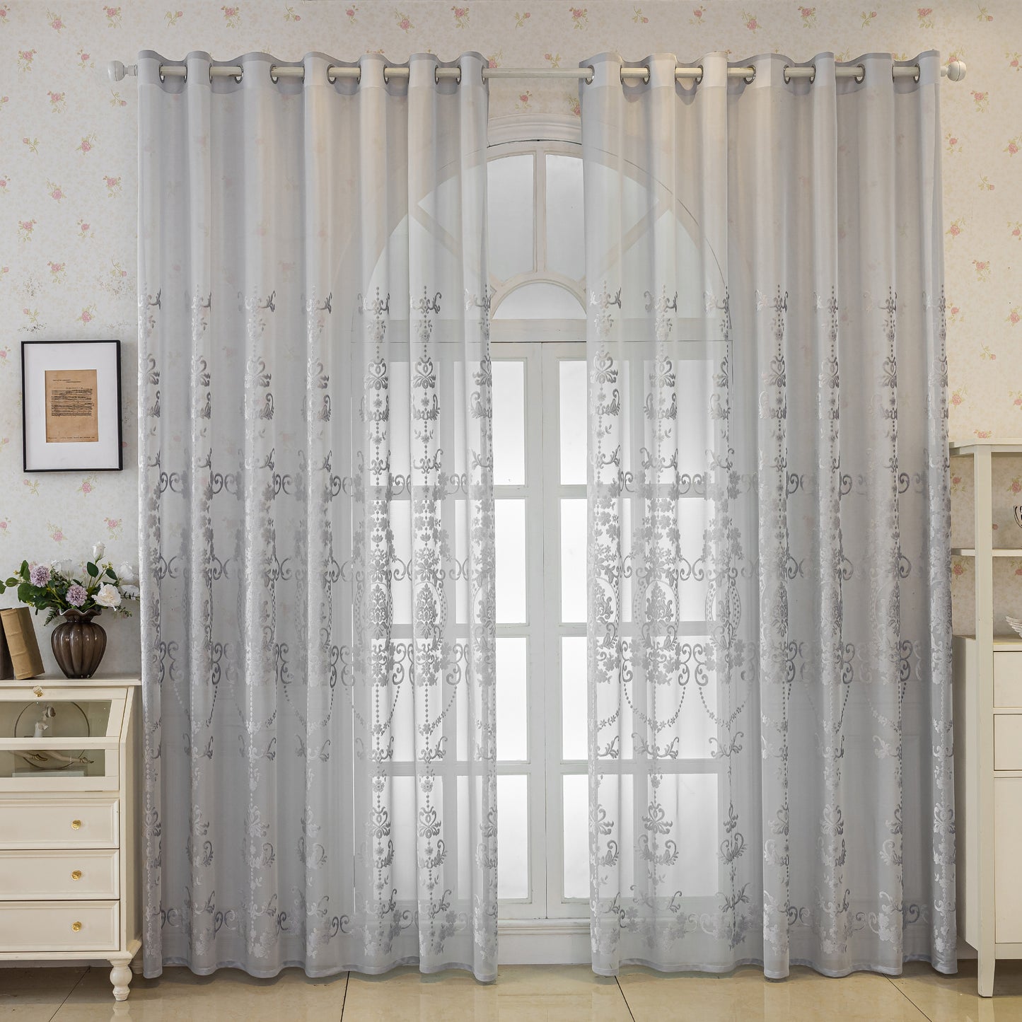 Custom-Made Vintage Jacquard Sheer Curtains