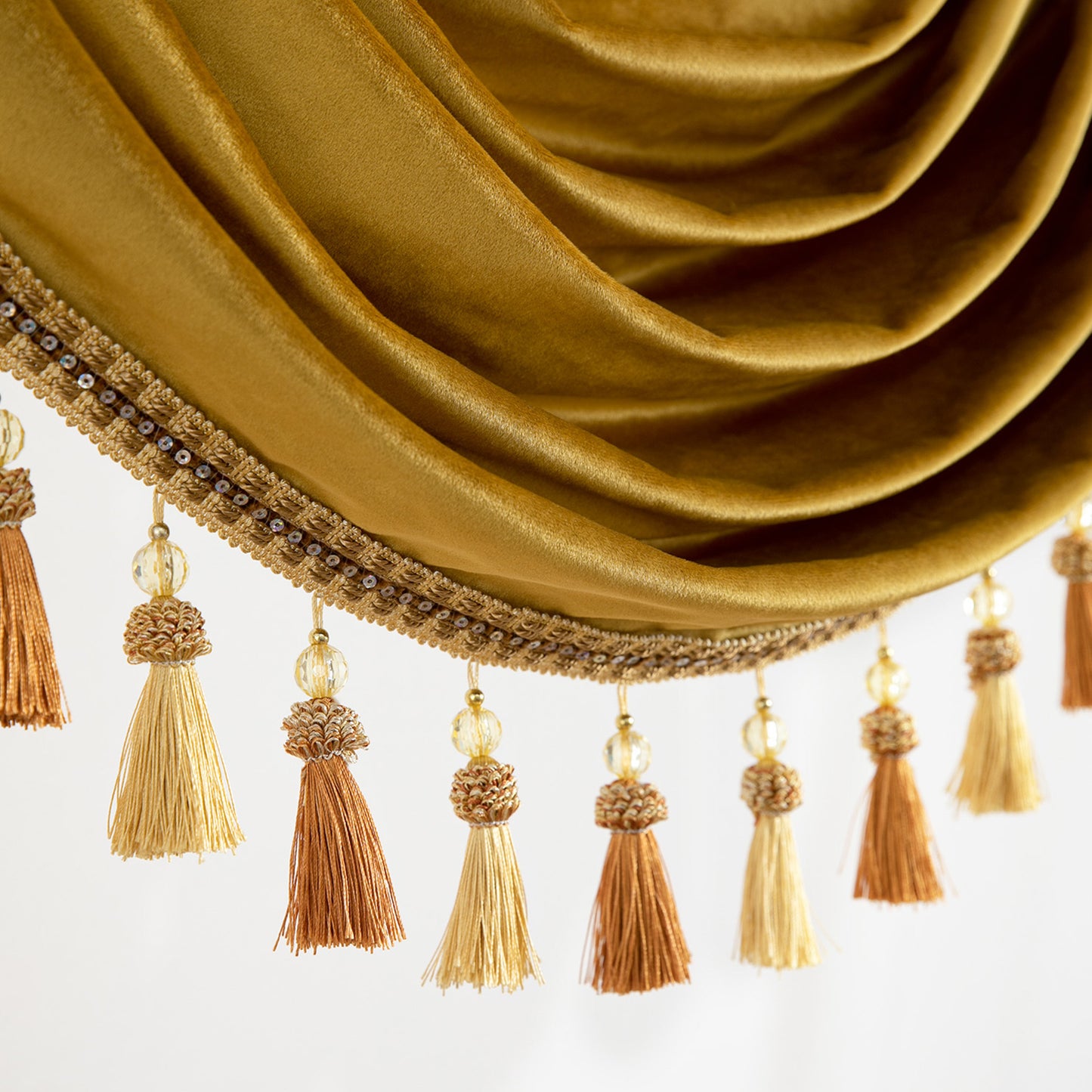 Custom-Made Solid Velvet Waterfall Valance
