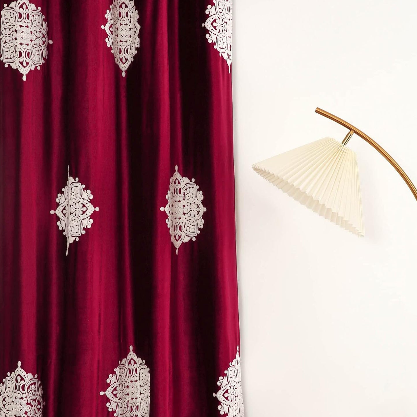 Custom-Made Embroidered Velvet Room Darkening Curtains