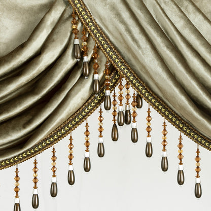 Custom-Made Solid Velvet Waterfall Valance