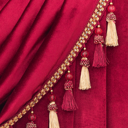 Custom-Made Solid Velvet Waterfall Valance