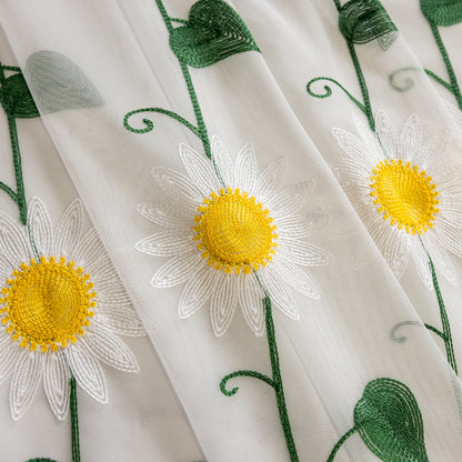 Custom-Made Wildflower Embroidered Sheer Curtains