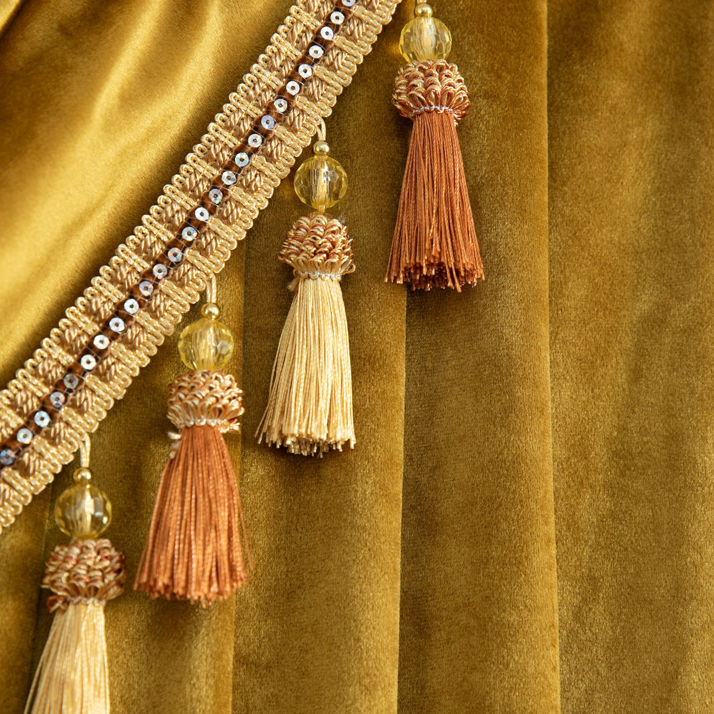 Custom-Made Solid Velvet Waterfall Valance