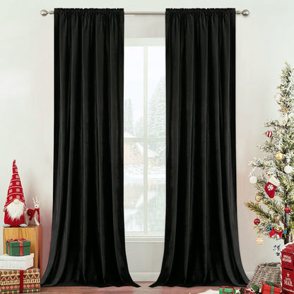 Custom-Made Solid Velvet Room Darkening Curtains