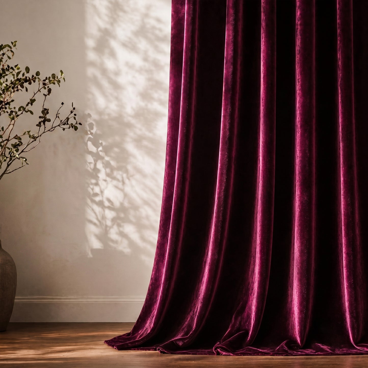 Custom-Made Solid Velvet Room Darkening Curtains