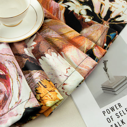 Custom-Made Vintage Floral Print Room Darkening Curtains