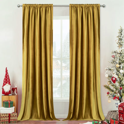 Custom-Made Solid Velvet Room Darkening Curtains