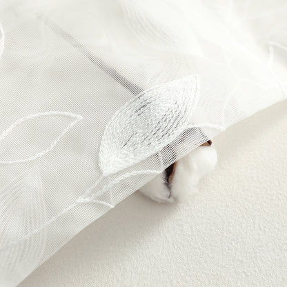 Custom-Made Leaf Embroidered Sheer Curtains