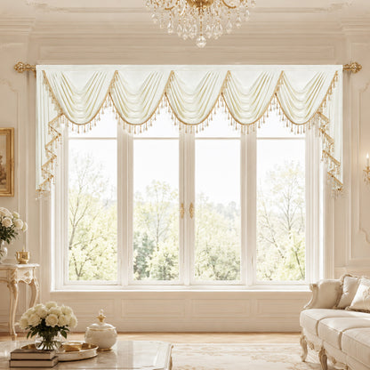 Custom-Made Solid Velvet Waterfall Valance