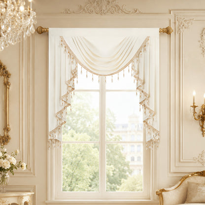 Custom-Made Solid Velvet Waterfall Valance