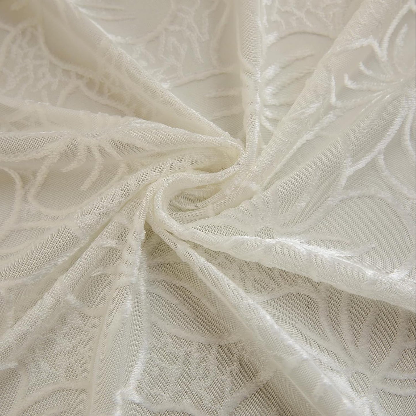 Custom-Made Country Style Floral Jacquard Sheer Curtains