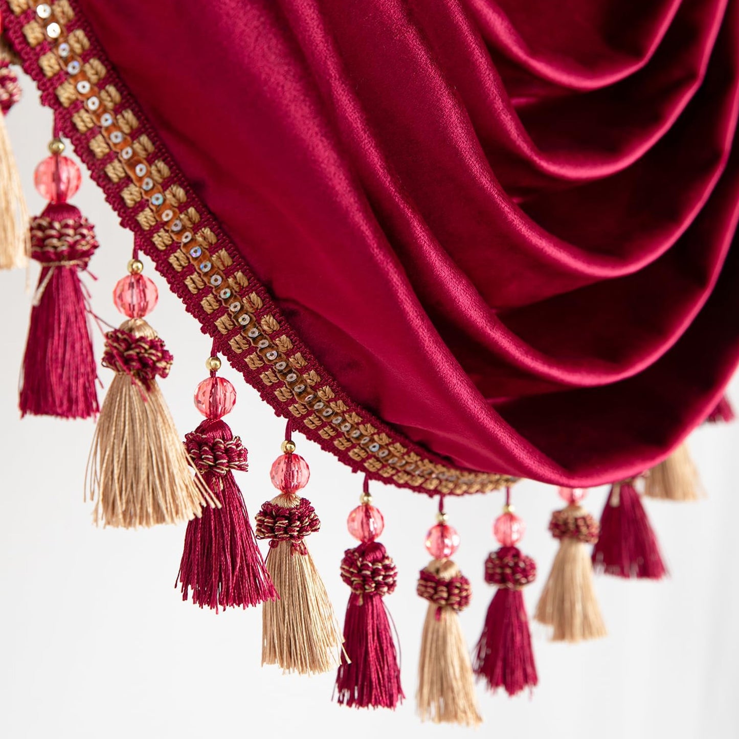 Custom-Made Solid Velvet Waterfall Valance
