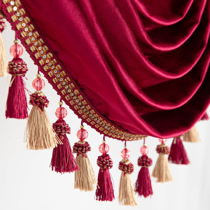 Custom-Made Solid Velvet Waterfall Valance