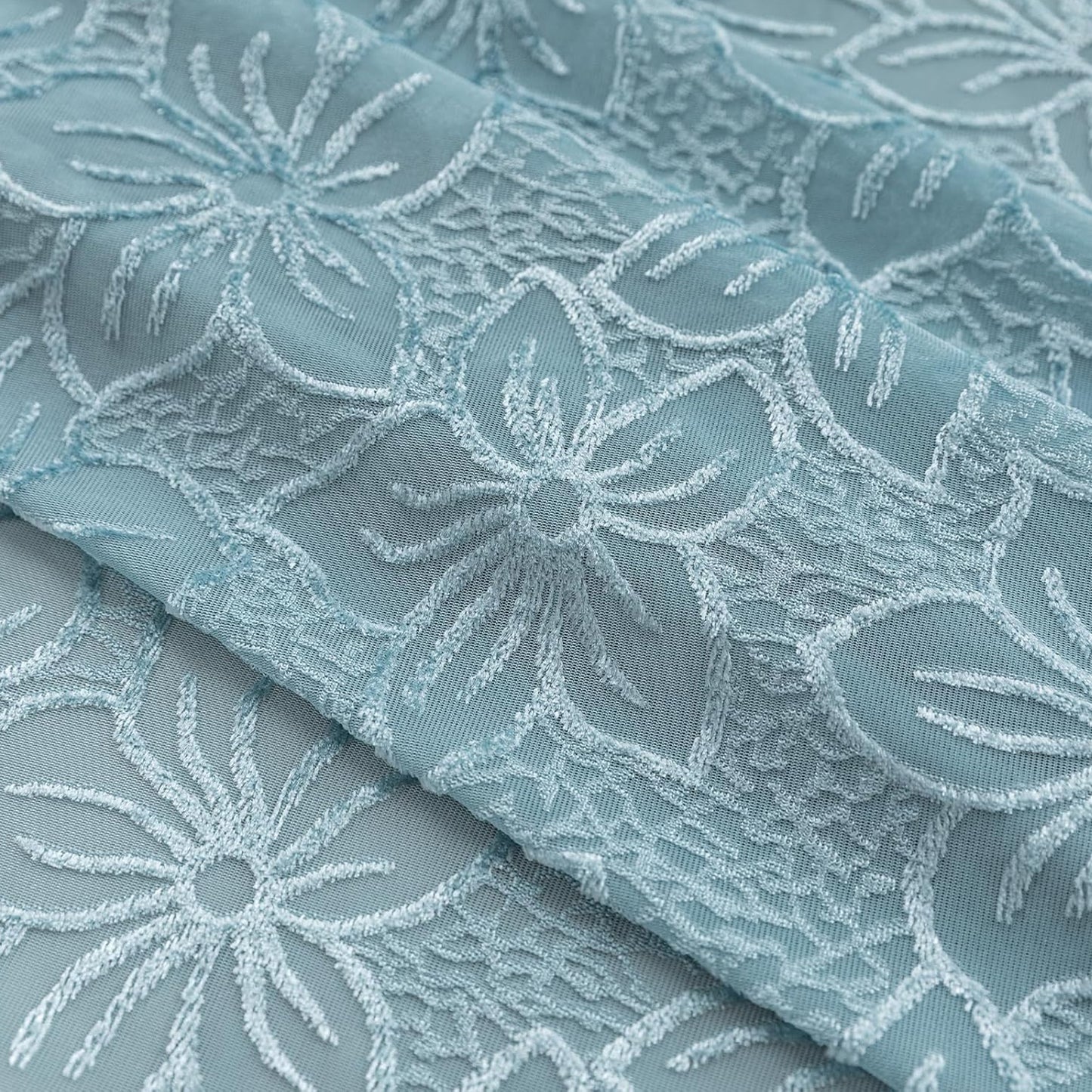 Custom-Made Country Style Floral Jacquard Sheer Curtains