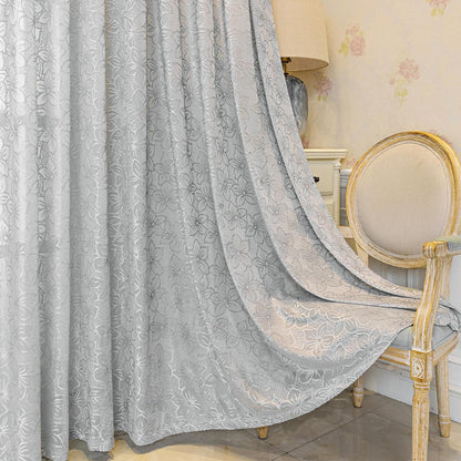 Custom-Made Country Style Floral Jacquard Sheer Curtains