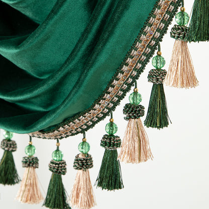 Custom-Made Solid Velvet Waterfall Valance