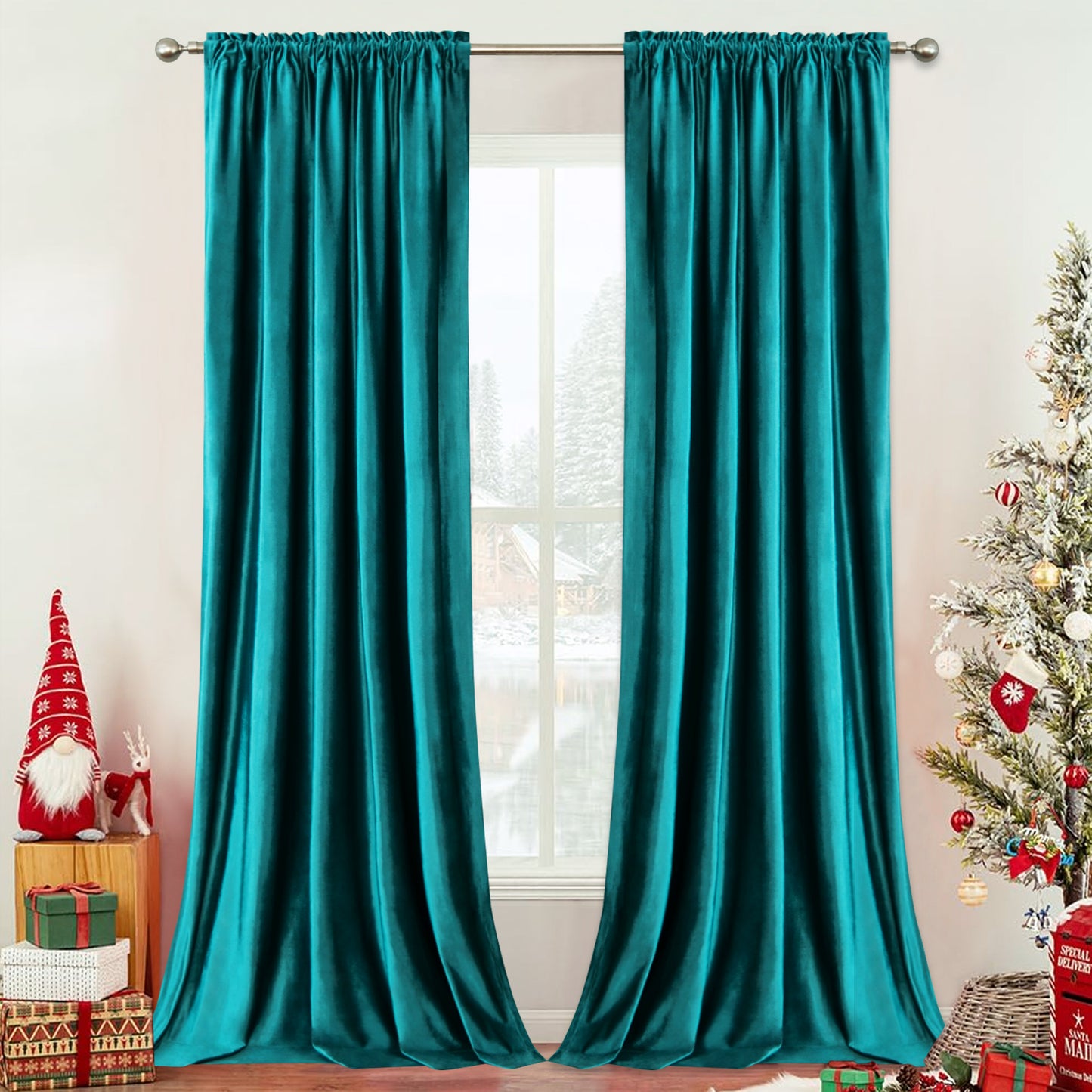 Custom-Made Solid Velvet Room Darkening Curtains