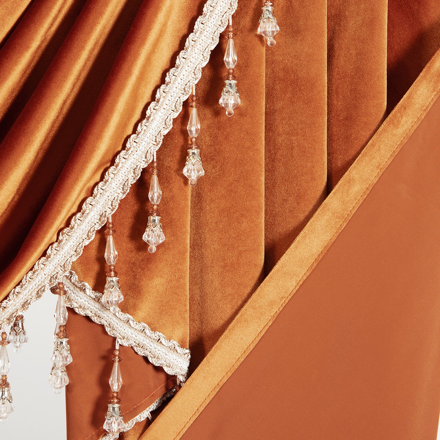 Custom-Made Solid Velvet Waterfall Valance
