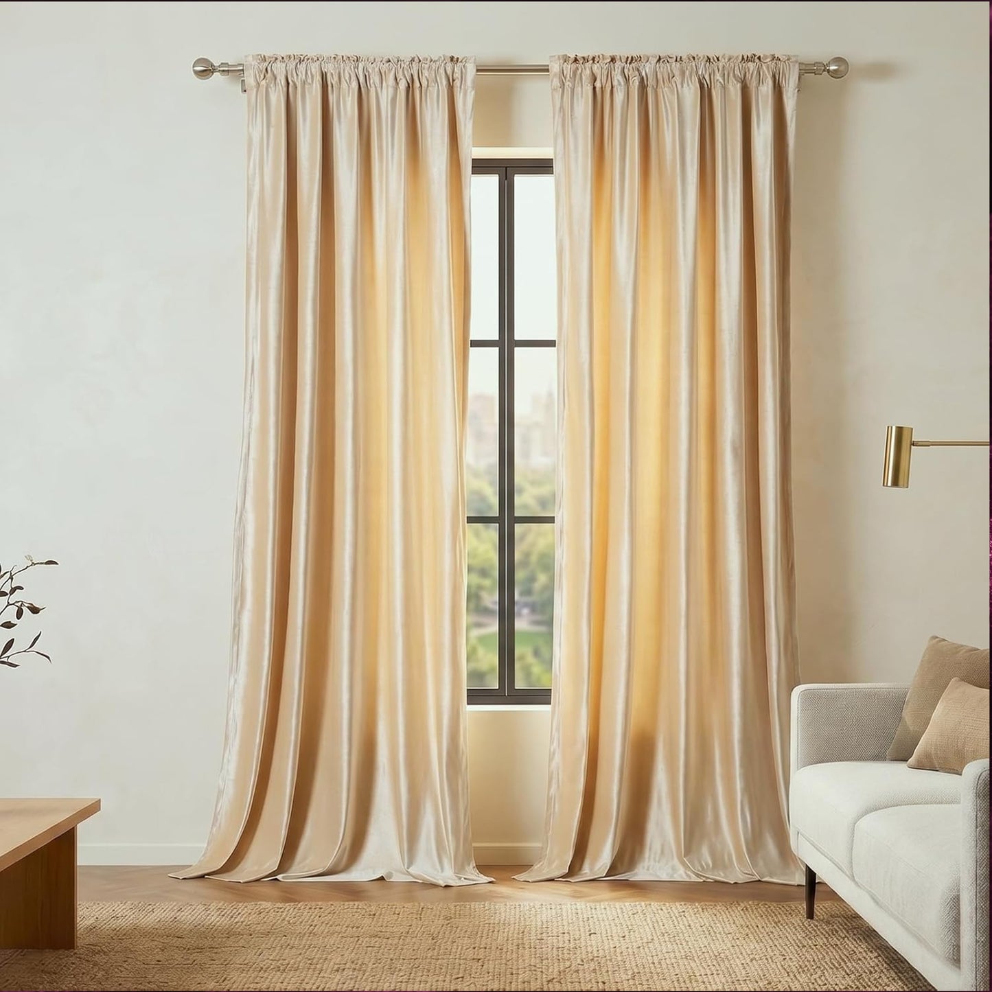 Custom-Made Solid Velvet Room Darkening Curtains