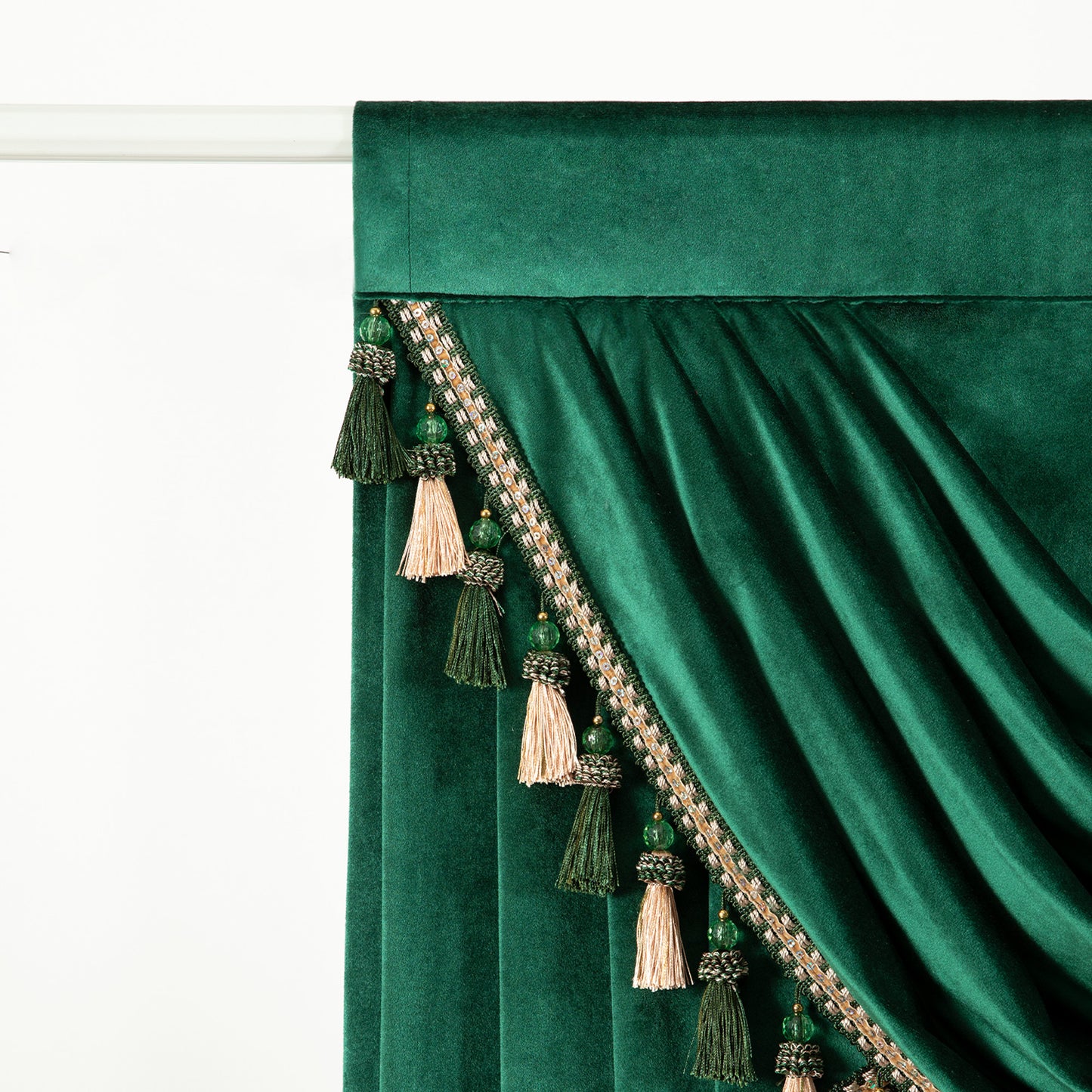 Custom-Made Solid Velvet Waterfall Valance