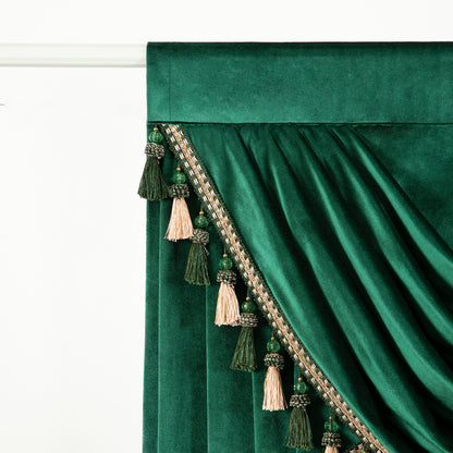 Custom-Made Solid Velvet Waterfall Valance