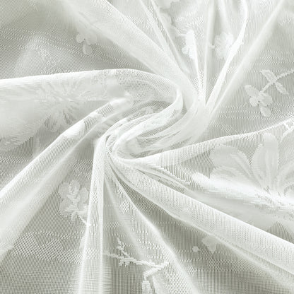 Custom-Made Vintage Floral Embroidered Sheer Curtains