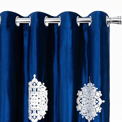 Custom-Made Embroidered Velvet Room Darkening Curtains