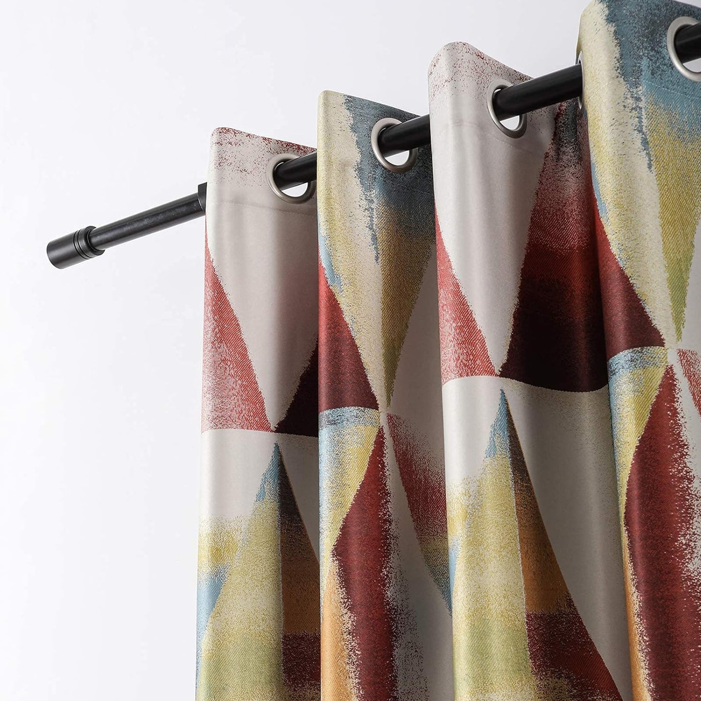 Custom-Made Modern Geometric Print Room Darkening Curtains