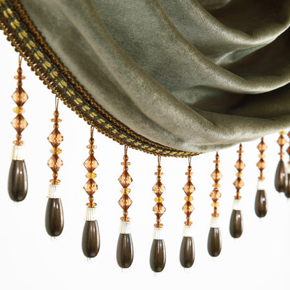 Custom-Made Solid Velvet Waterfall Valance