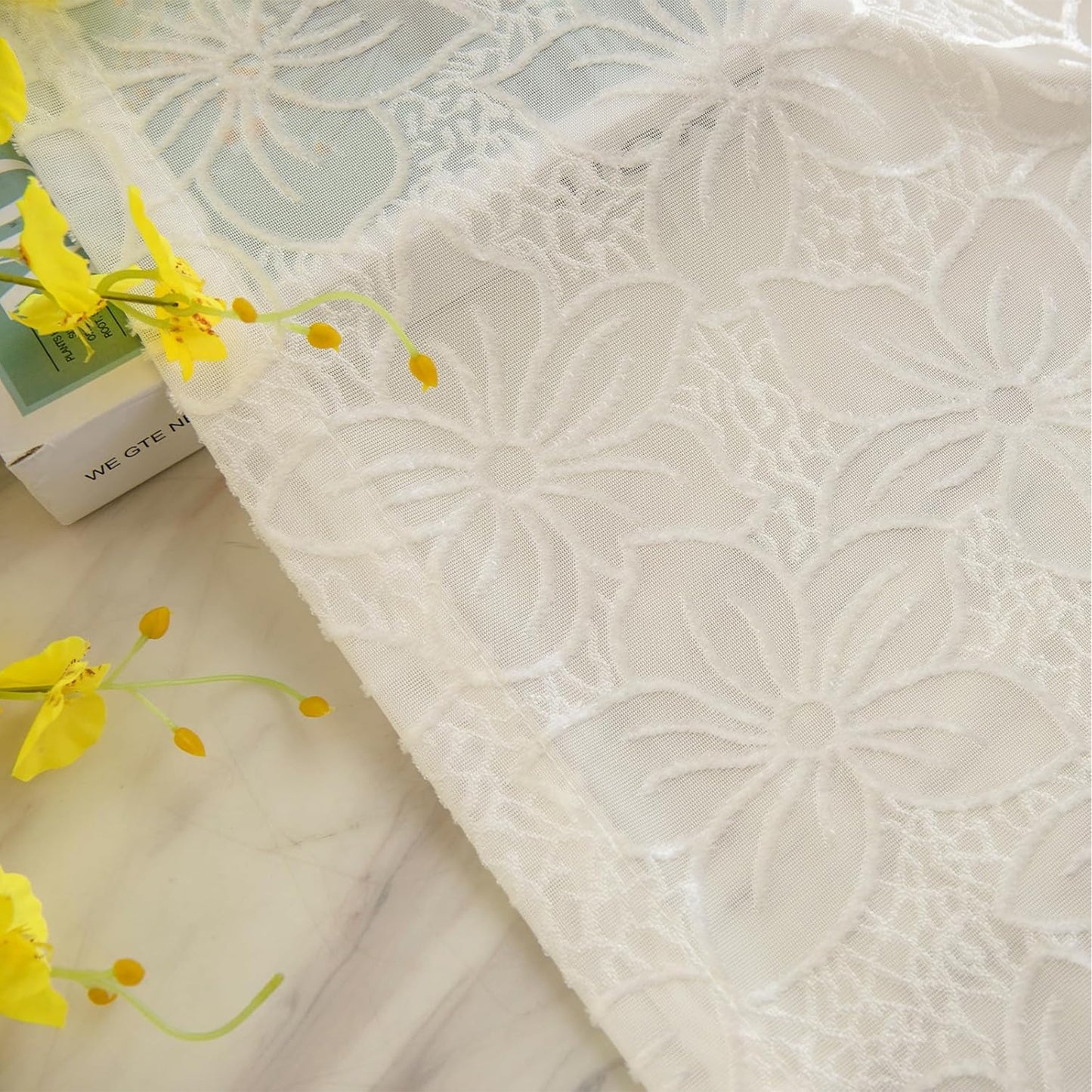 Custom-Made Country Style Floral Jacquard Sheer Curtains