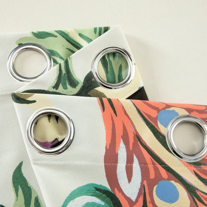 Custom-Made Vintage Floral Print Room Darkening Curtains
