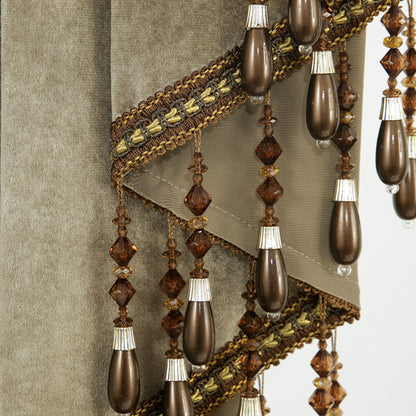 Custom-Made Solid Velvet Waterfall Valance
