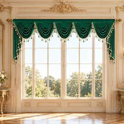 Custom-Made Solid Velvet Waterfall Valance