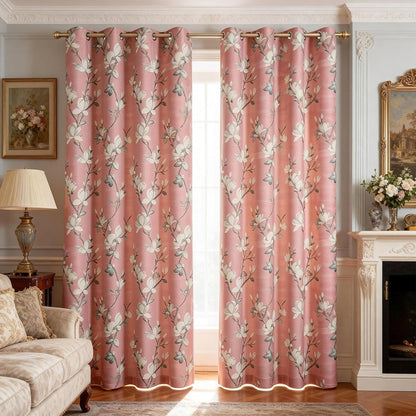 Custom-Made Country Floral Print Room Darkening Curtains