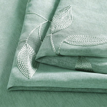 Custom-Made Leaf Embroidered Sheer Curtains
