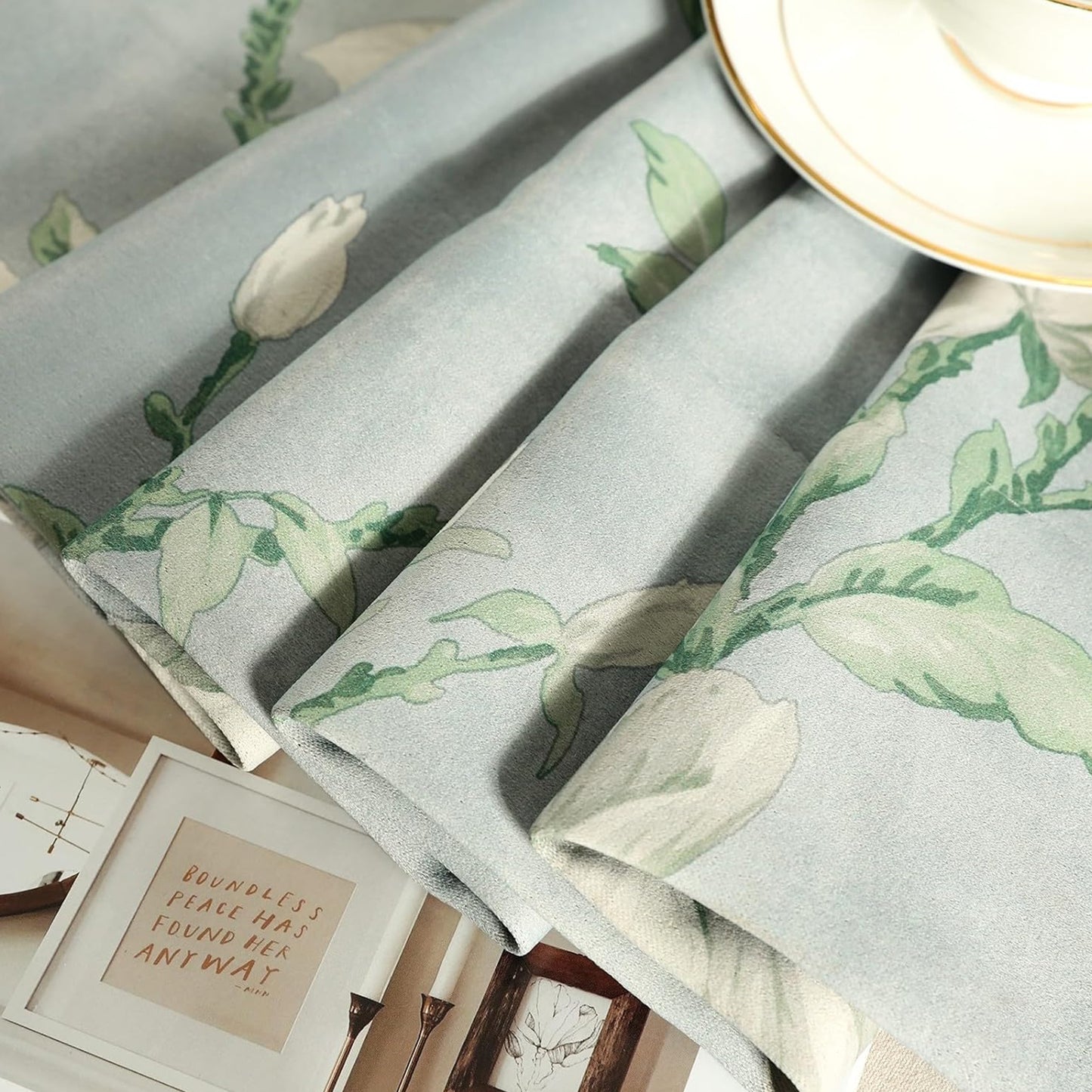 Custom-Made Country Floral Print Room Darkening Curtains