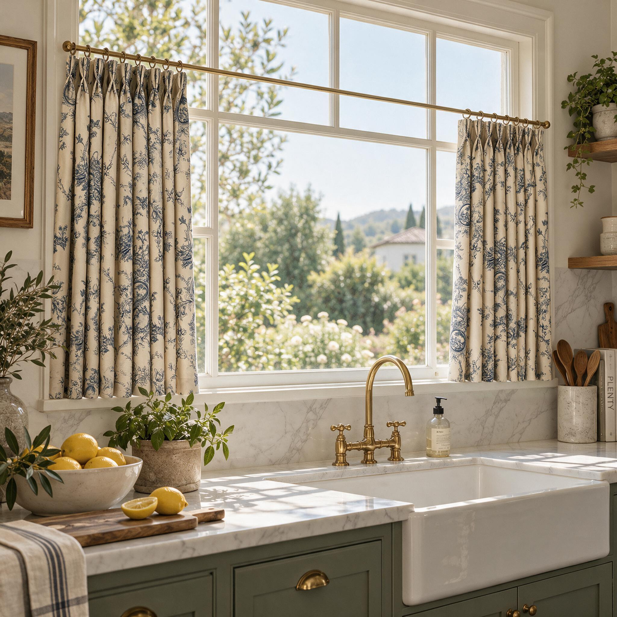 Vintage Floral Cafe Curtains