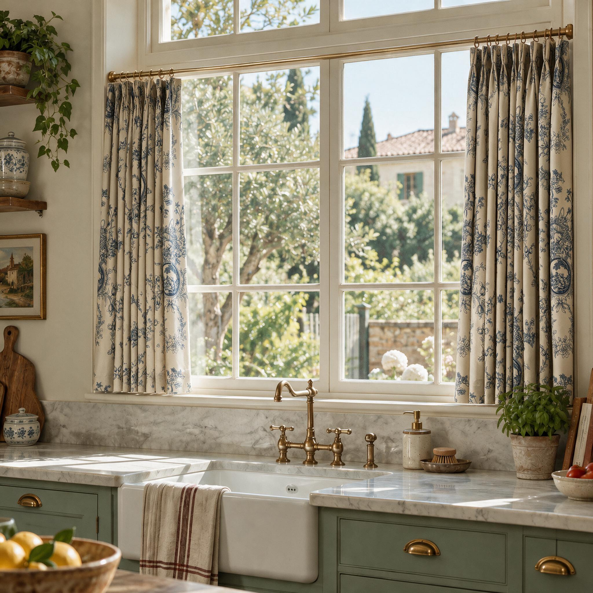 Vintage Floral Cafe Curtains