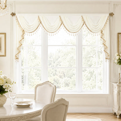 Custom-Made Solid Sheer Waterfall Valance