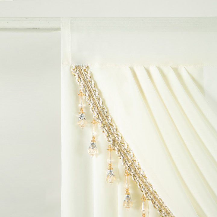 Custom-Made Solid Sheer Waterfall Valance