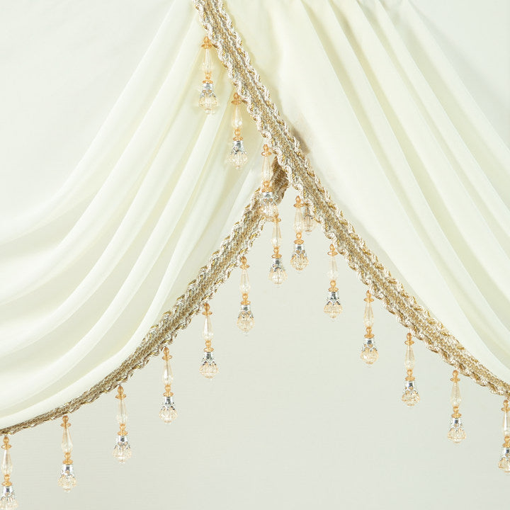 Custom-Made Solid Sheer Waterfall Valance